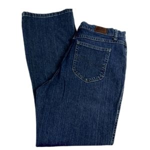 LEE Relaxed Fit High Rise Straight Leg Denim Jean Dark Wash Plus Size 16M